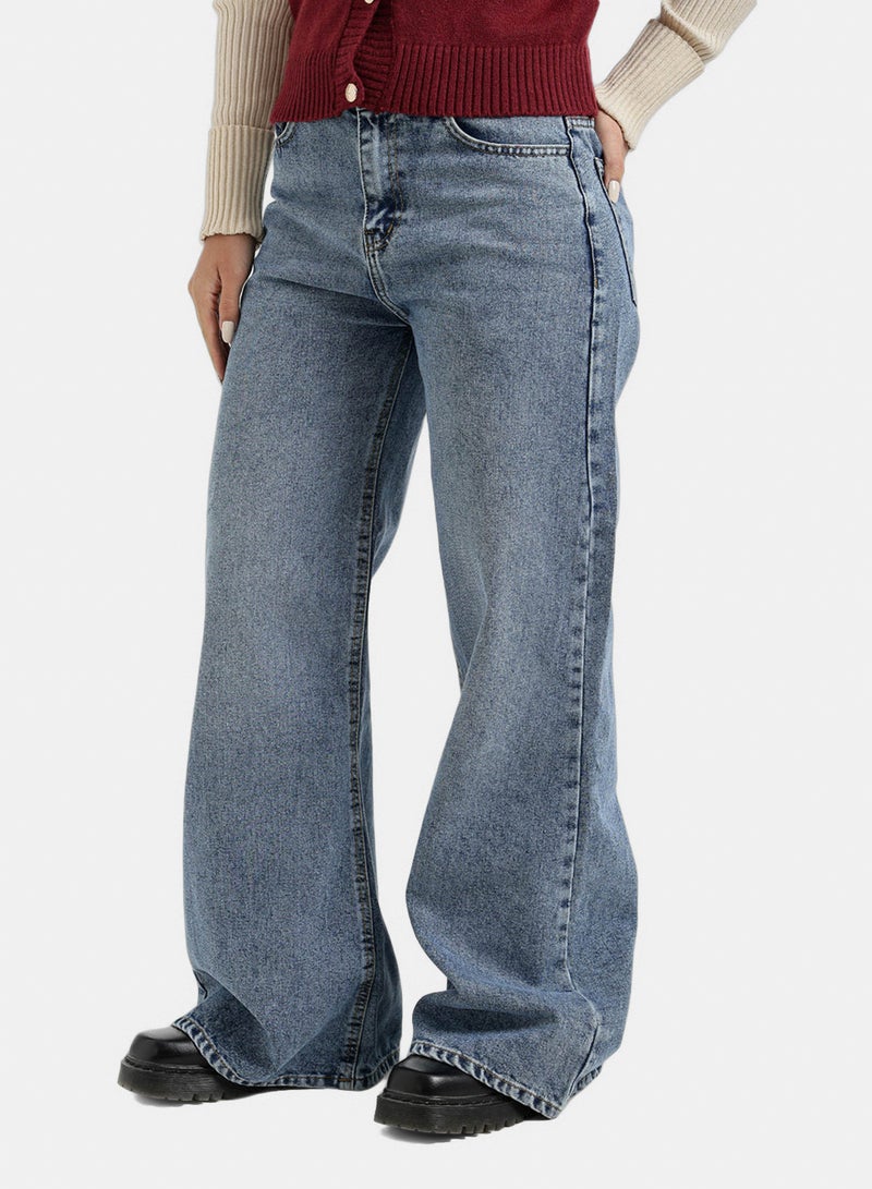 Carina Wide-Leg Denim Pants - Image 2